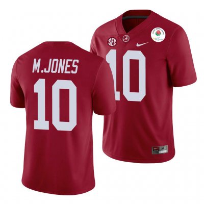 Men's Alabama Crimson Tide #10 Mac Jones 2021 Rose Bowl Crimson NCAA College Football Jersey 2403RBSE3